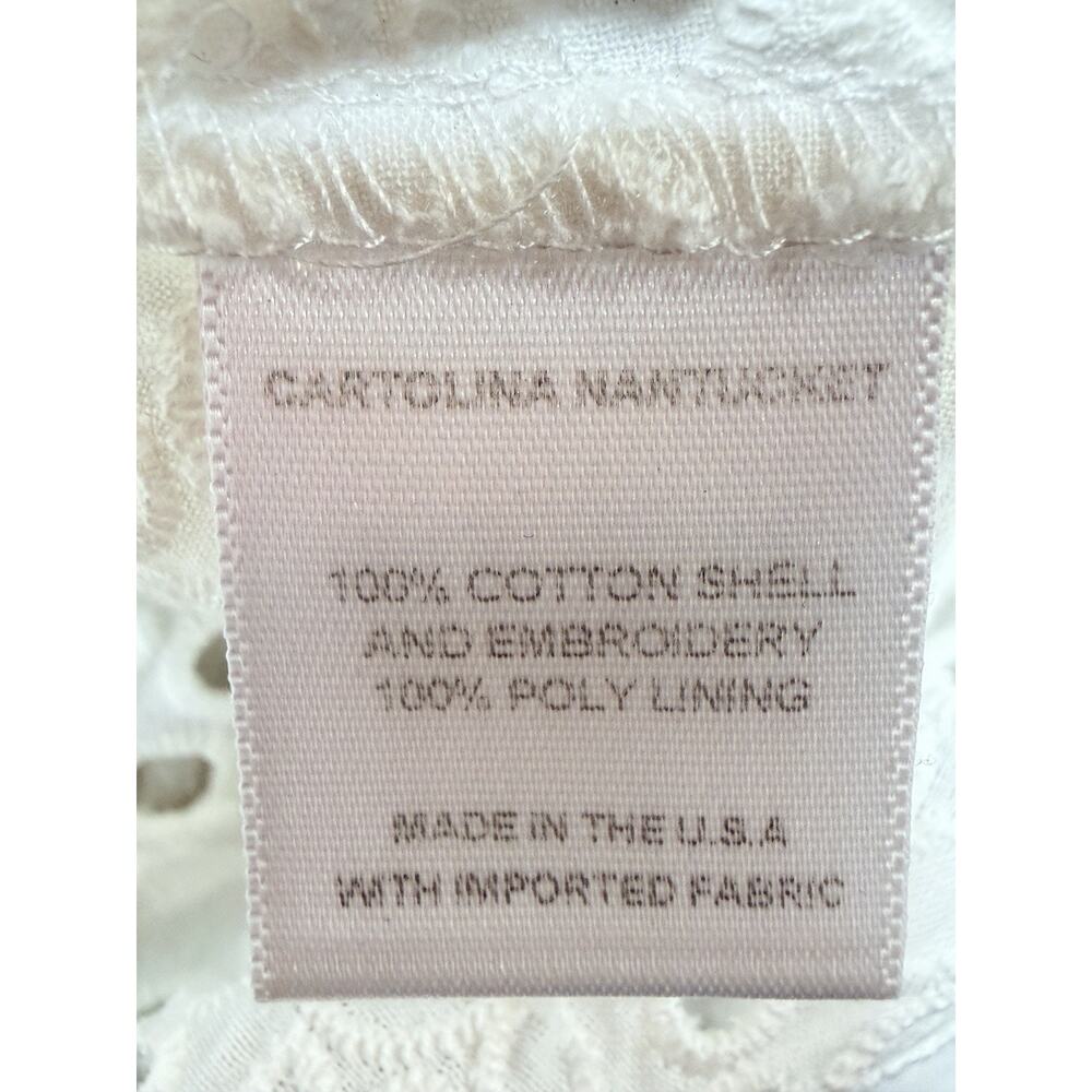 Cartolina Nantucket Joy Coverup Top Sz M White Eyelet Scalloped Hem Embroidery - Picture 6 of 12